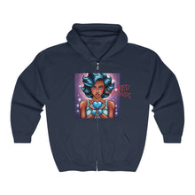 Load image into Gallery viewer, Blue Hearts and Red Diamonds™ Full Zip Hooded Sweatshirt