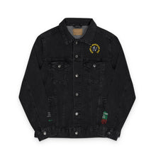 Load image into Gallery viewer, Embroidered Unisex Denim Jacket - Trendy Casual Outerwear, Perfect for Fall, Customizable Gifts, Street Style, Fashion Statement
